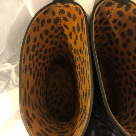 Women Black Mid-Calf Rubber Boots - Wellies - Picture 6 of 16